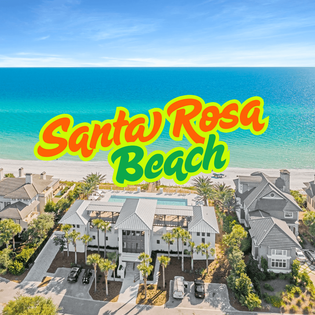 Santa Rosa Beach oceanfront homes with turquoise water and beach view